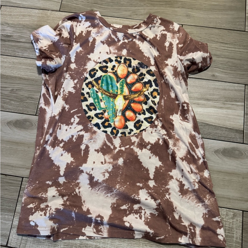 Leopard Cactus Brown Tie-Dye Women's Tunic